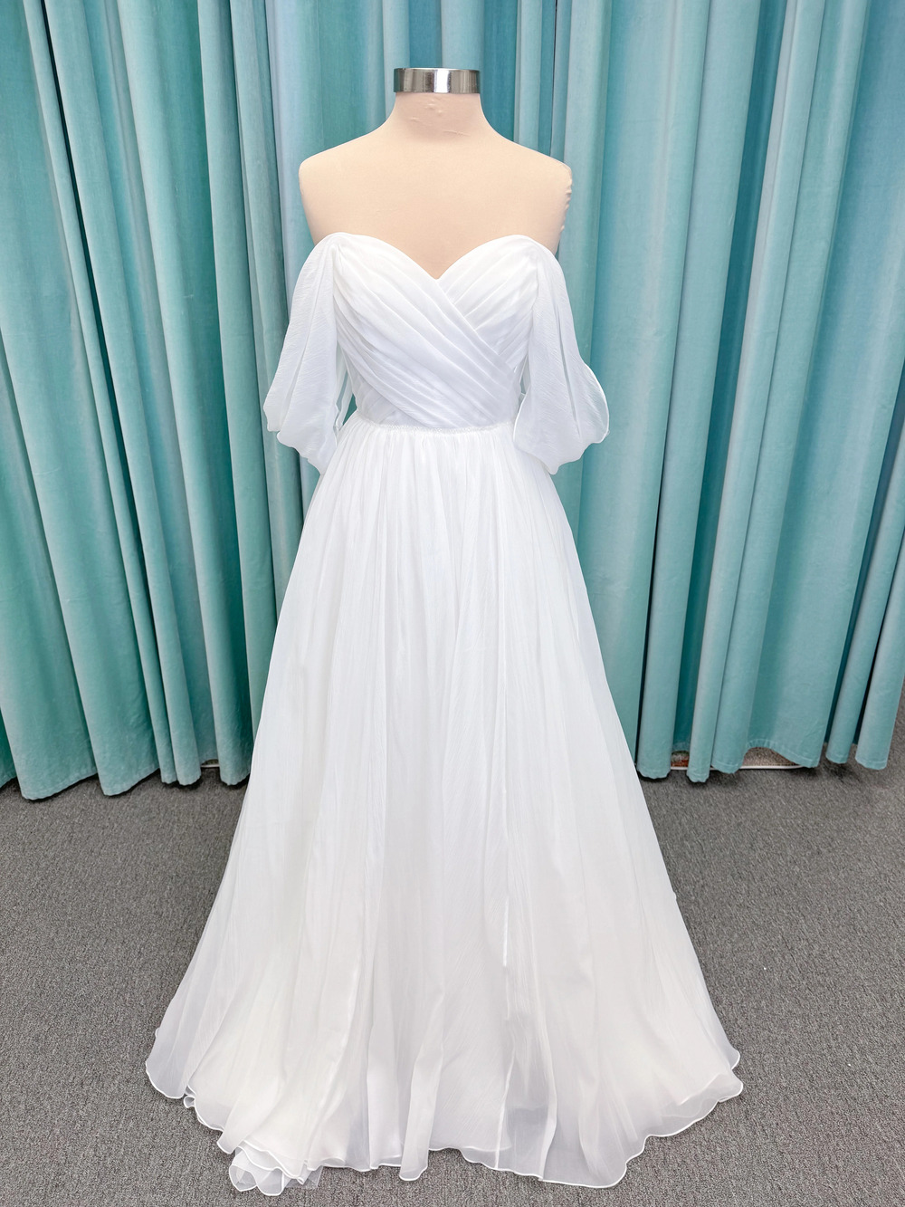 Morilee Style 2910L Levana Organza A-Line with Off-the-Shoulder Sleeves Wedding